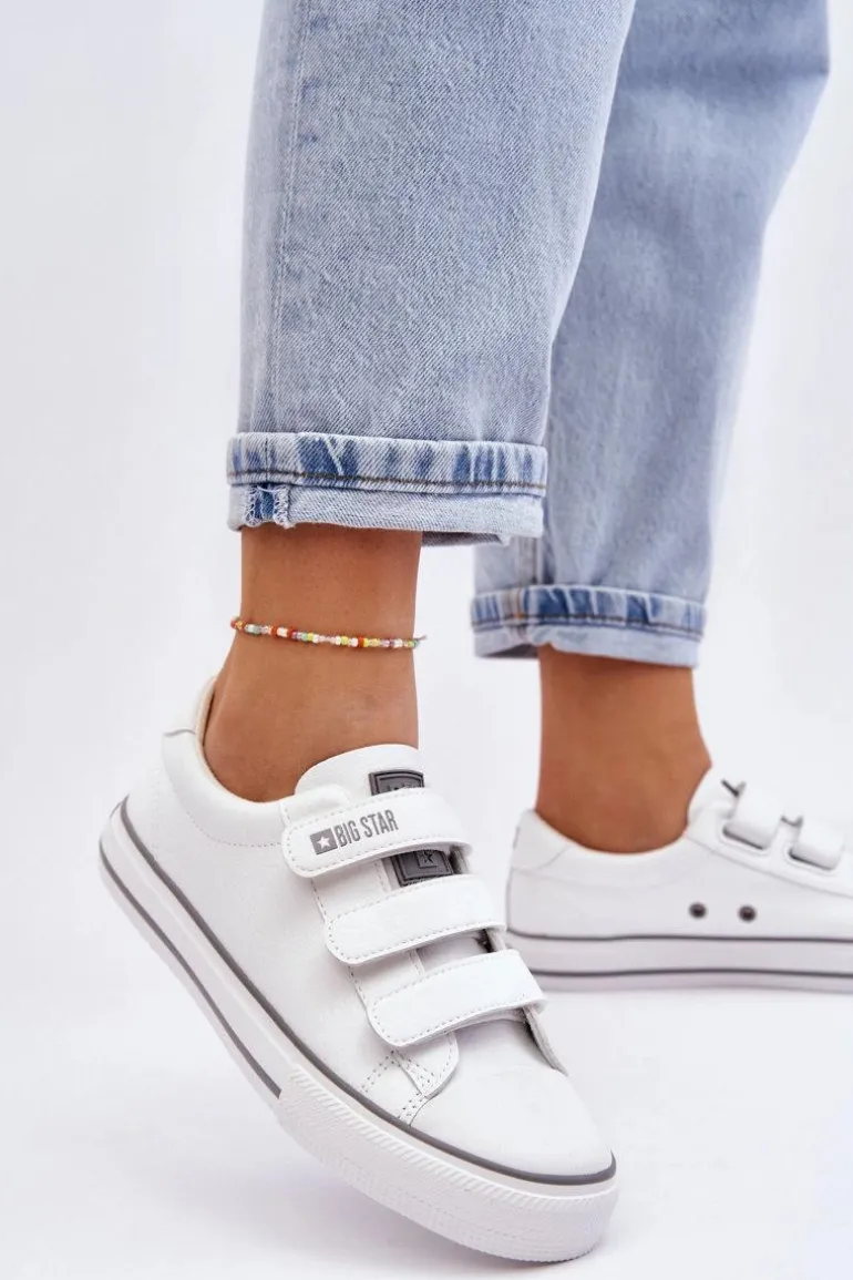 Klasyczne Tenisówki Na Rzepy Big Star LL274A205 Białe