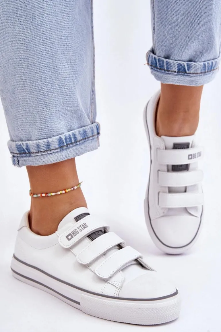 Klasyczne Tenisówki Na Rzepy Big Star LL274A205 Białe