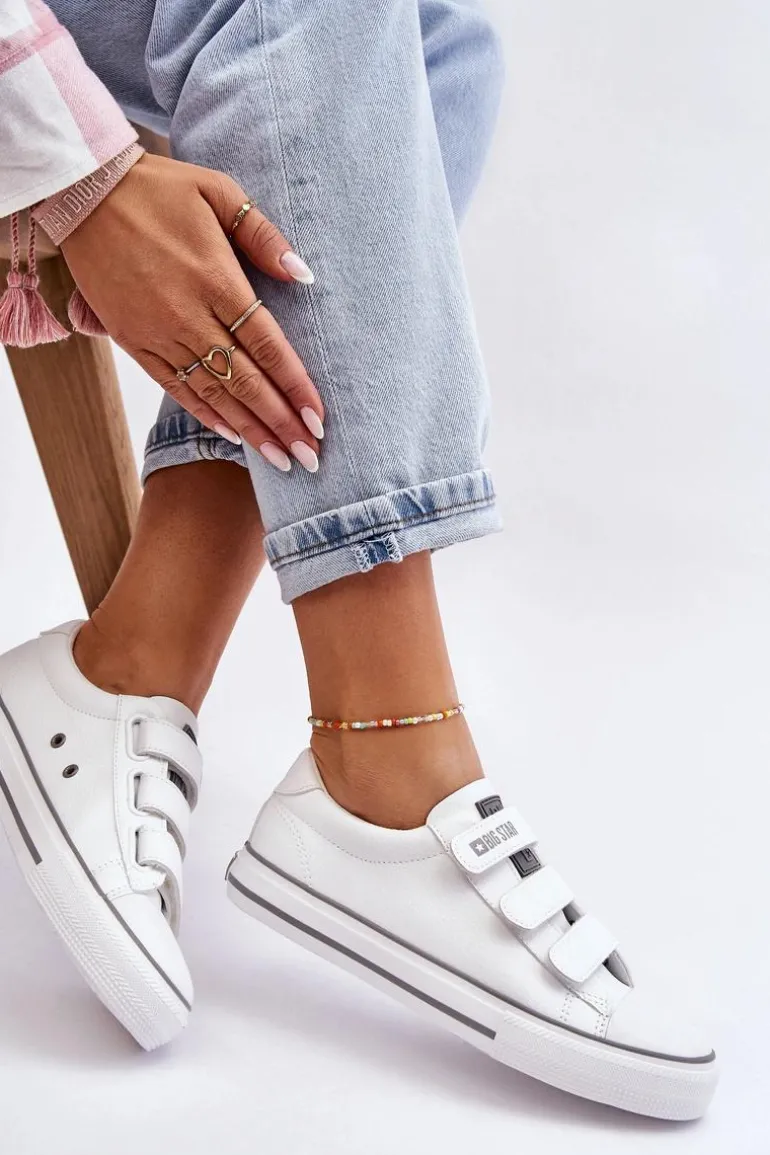 Klasyczne Tenisówki Na Rzepy Big Star LL274A205 Białe