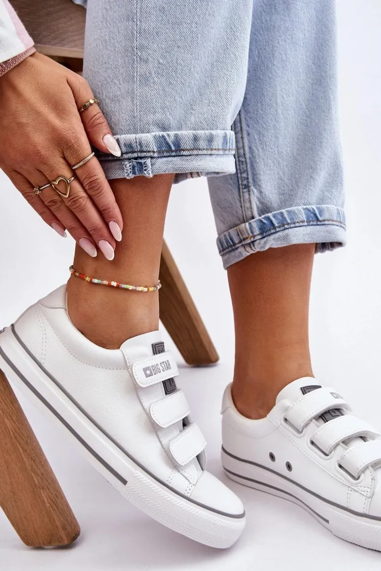 Klasyczne Tenisówki Na Rzepy Big Star LL274A205 Białe