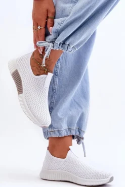 Klasyczne Wsuwane Buty Sportowe Białe Frankie