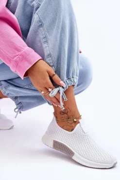 Klasyczne Wsuwane Buty Sportowe Białe Frankie