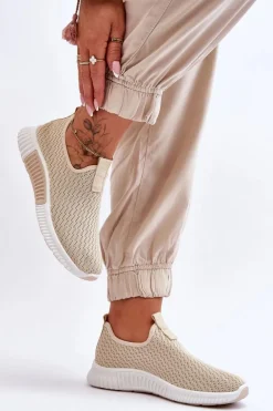 Klasyczne Wsuwane Buty Sportowe Beżowe Frankie