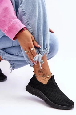 Klasyczne Wsuwane Buty Sportowe Czarne Frankie