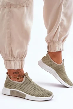 Klasyczne Wsuwane Buty Sportowe Zielone Frankie