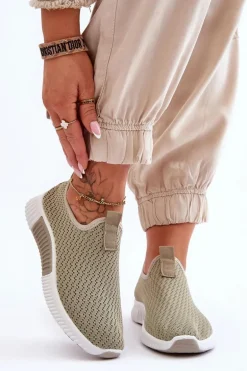 Klasyczne Wsuwane Buty Sportowe Zielone Frankie