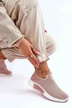 Klasyczne Wsuwane Buty Sportowe Jasnoróżowe Frankie
