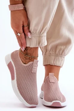 Klasyczne Wsuwane Buty Sportowe Jasnoróżowe Frankie