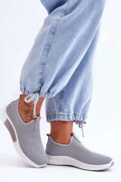 Klasyczne Wsuwane Buty Sportowe Szare Frankie