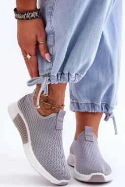 Klasyczne Wsuwane Buty Sportowe Szare Frankie