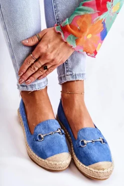 Klasyczne Wsuwane Damskie Espadryle Niebieskie Oresa