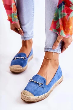 Klasyczne Wsuwane Damskie Espadryle Niebieskie Oresa