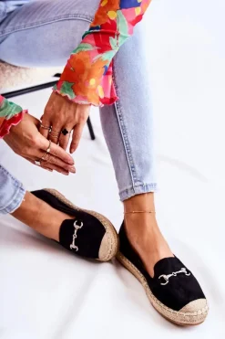 Klasyczne Wsuwane Damskie Espadryle Czarne Oresa