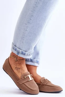 Klasyczne Wsuwane Mokasyny Beżowe Carly