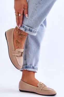 Klasyczne Wsuwane Mokasyny Jasnobeżowe Carly