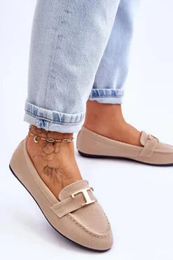 Klasyczne Wsuwane Mokasyny Jasnobeżowe Carly