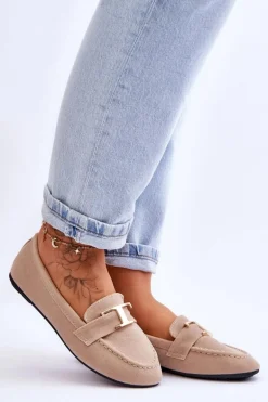 Klasyczne Wsuwane Mokasyny Jasnobeżowe Carly