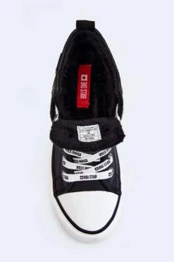 Klasyczne Wysokie Ocieplane Trampki Big Star KK274598 Czarne