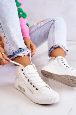 Klasyczne Wysokie Trampki Big Star JJ274379 Białe