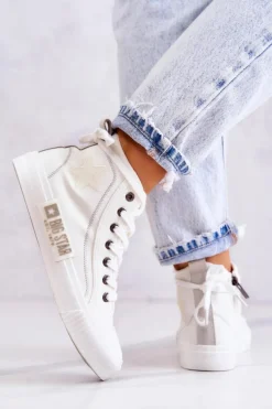 Klasyczne Wysokie Trampki Big Star JJ274379 Białe