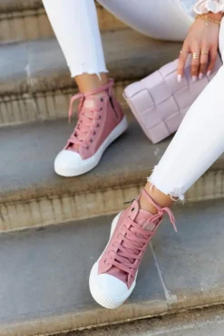 Klasyczne Wysokie Trampki Big Star JJ274382 Różowe
