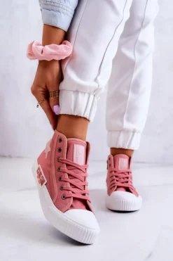 Klasyczne Wysokie Trampki Big Star JJ274382 Różowe