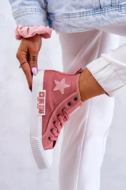 Klasyczne Wysokie Trampki Big Star JJ274382 Różowe