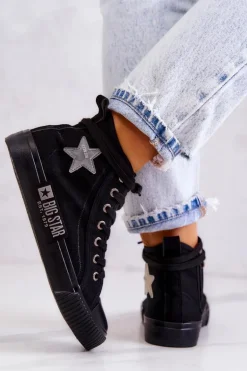 Klasyczne Wysokie Trampki Big Star JJ274380 Czarne