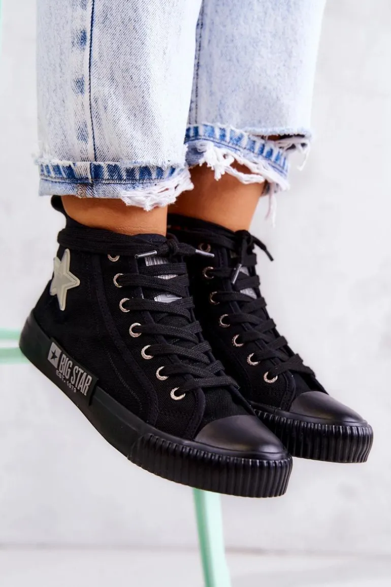 Klasyczne Wysokie Trampki Big Star JJ274380 Czarne