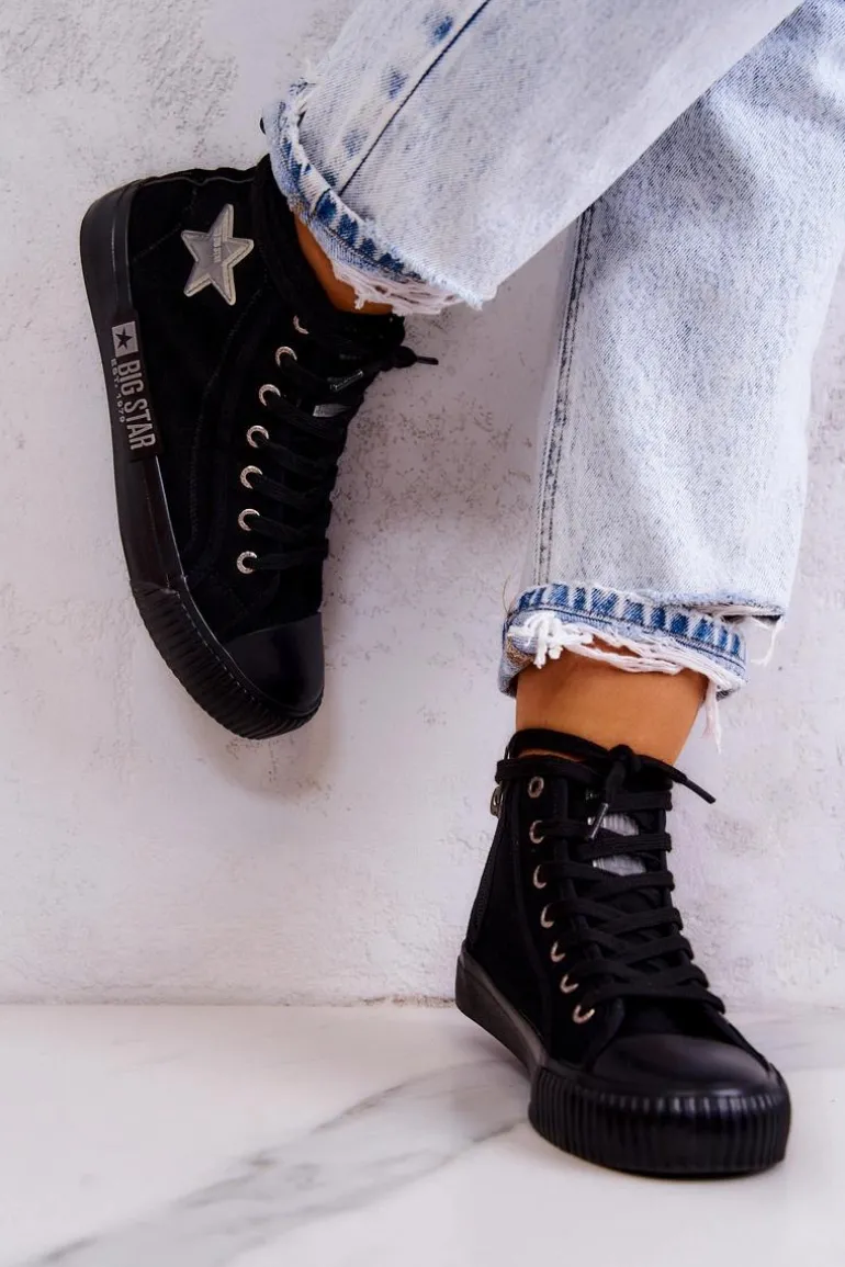 Klasyczne Wysokie Trampki Big Star JJ274380 Czarne