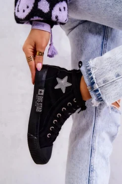 Klasyczne Wysokie Trampki Big Star JJ274380 Czarne