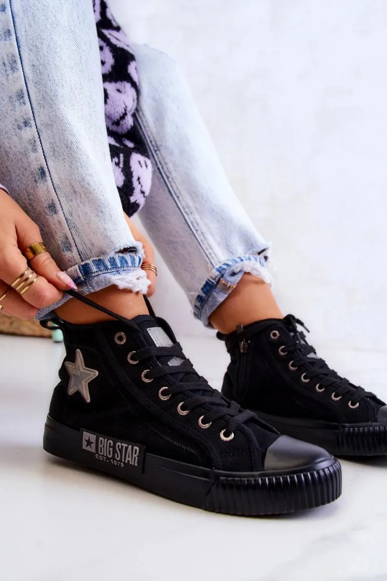 Klasyczne Wysokie Trampki Big Star JJ274380 Czarne