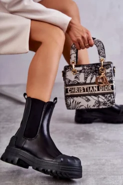 Klasyczne Wysokie Workery Botki Czarne Bassti