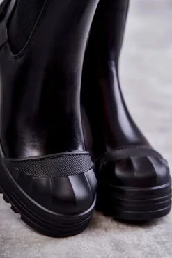 Klasyczne Wysokie Workery Botki Czarne Bassti