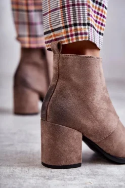 Klasyczne Zamszowe Botki La.Fi 260035DTA-SU Beżowe