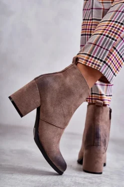 Klasyczne Zamszowe Botki La.Fi 260035DTA-SU Beżowe