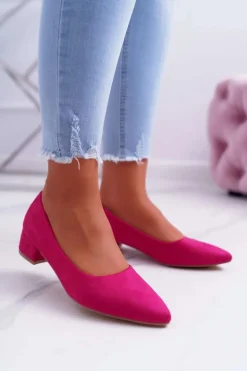 Klasyczne Zamszowe Czółenka Fuksja Rheya