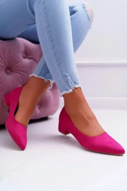 Klasyczne Zamszowe Czółenka Fuksja Rheya