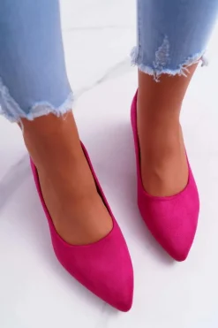Klasyczne Zamszowe Czółenka Fuksja Rheya