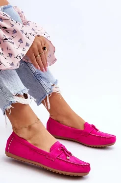 Klasyczne Zamszowe Mokasyny Fuksja Good Time