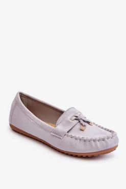 Klasyczne Zamszowe Mokasyny Szare Good Time