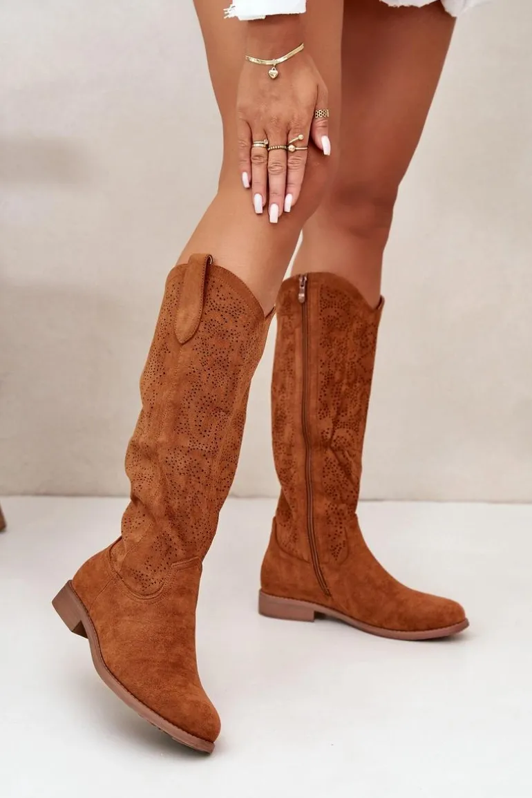 Kozaki Damskie Ażurowe Camel S.Barski HY42-132