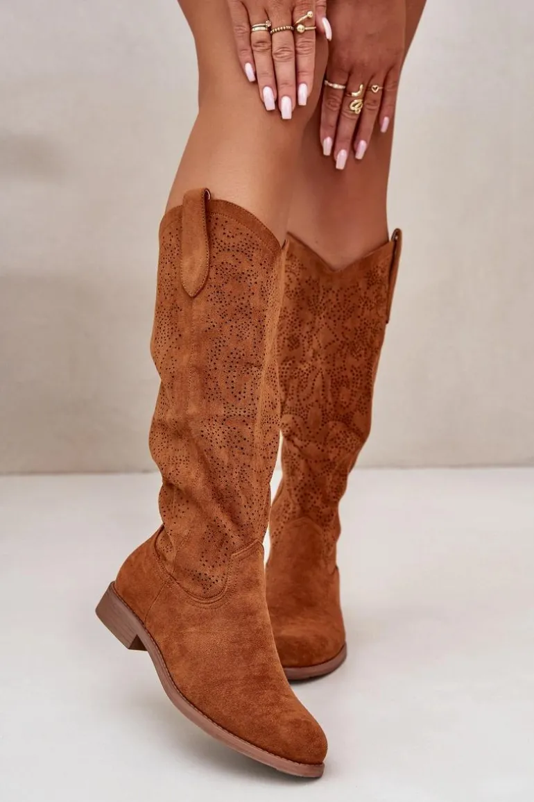 Kozaki Damskie Ażurowe Camel S.Barski HY42-132