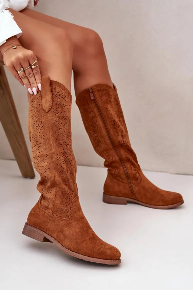 Kozaki Damskie Ażurowe Camel S.Barski HY42-132