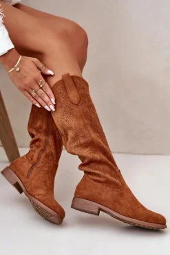 Kozaki Damskie Ażurowe Camel S.Barski HY42-132