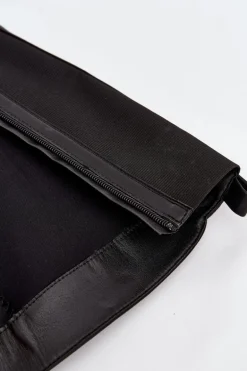 Kozaki Damskie Do Kolana Na Słupku Eko Skórzane Czarne Thalina