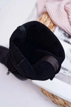 Kozaki Damskie Laura Messi 2071 Skóra Zamsz Czarne This Love