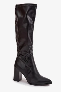 Kozaki Damskie Na Słupku Vinceza 16511 Czarne