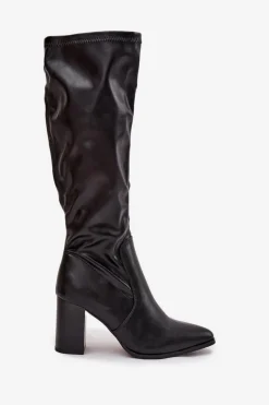 Kozaki Damskie Na Słupku Vinceza 16511 Czarne