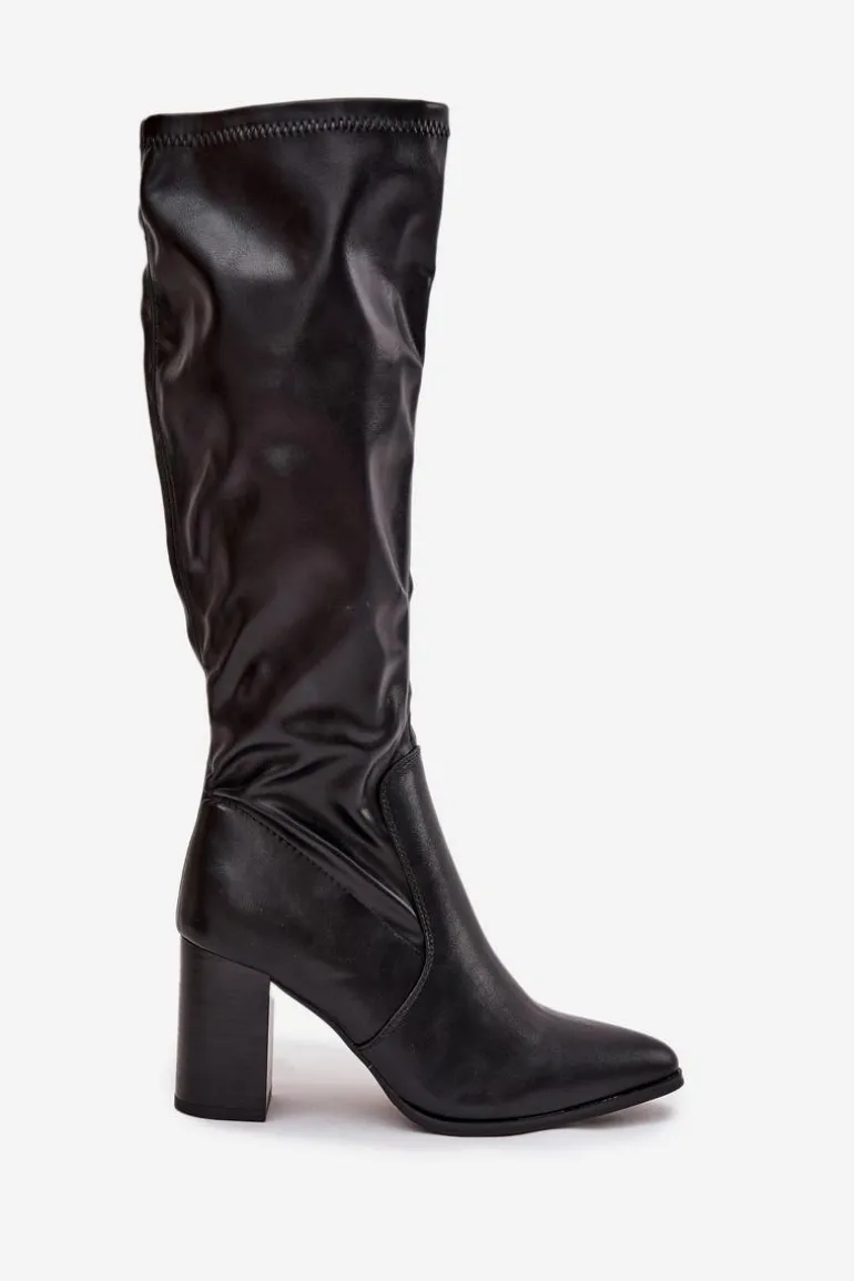 Kozaki Damskie Na Słupku Vinceza 16511 Czarne